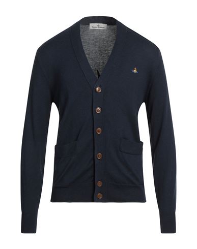 Vivienne Westwood Man Cardigan Midnight Blue Size M Cotton, Cashmere
