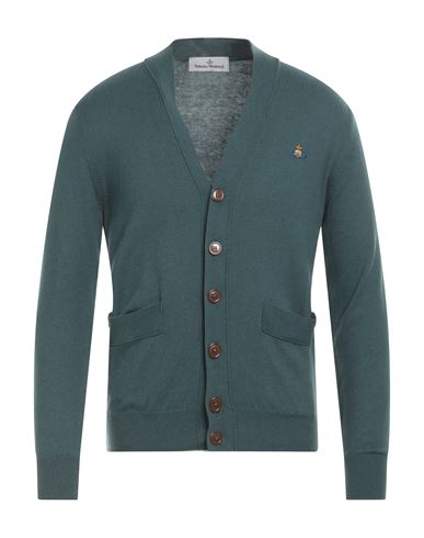 Vivienne Westwood Man Cardigan Dark Green Size M Cotton, Cashmere