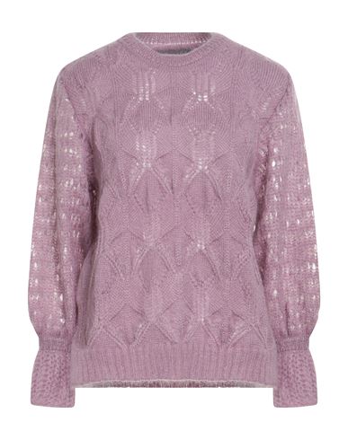 Alberta Ferretti Woman Sweater Mauve Size 8 Mohair Wool, Polyamide, Virgin Wool, Elastane In Purple