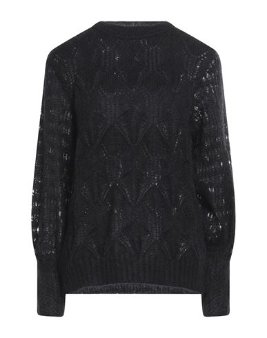 Alberta Ferretti Woman Sweater Black Size 4 Mohair Wool, Polyamide, Virgin Wool, Elastane