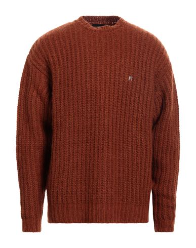 Shop Represent Man Sweater Brown Size Xxl Acrylic, Polyamide, Wool, Mohair Wool