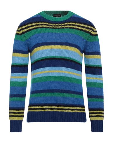 Roberto Collina Man Sweater Green Size 38 Baby Alpaca Wool, Nylon, Wool In Blue