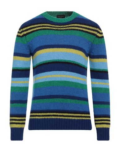 Roberto Collina Man Sweater Green Size 36 Baby Alpaca Wool, Nylon, Wool In Blue