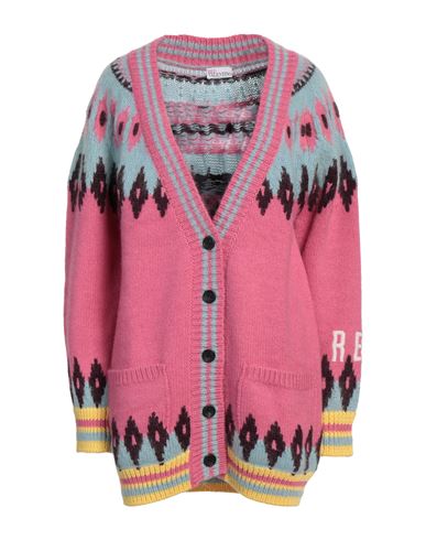 Red Valentino Woman Cardigan Fuchsia Size M Acrylic, Mohair Wool, Polyamide, Polyester In Pink