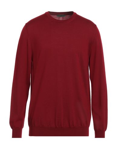 Shop +39 Masq Man Sweater Brick Red Size 40 Merino Wool