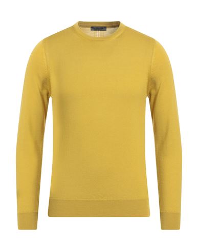 +39 Masq Man Sweater Mustard Size 36 Merino Wool In Yellow