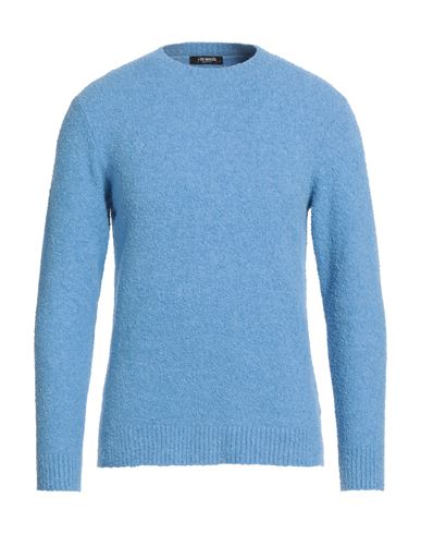 +39 Masq Man Sweater Azure Size 38 Cotton, Polyamide, Elastane In Blue