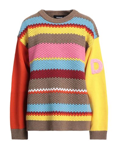 Shop Dsquared2 Woman Sweater Khaki Size M Wool, Alpaca Wool, Viscose, Polyamide, Cashmere In Beige