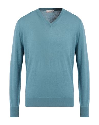 Ballantyne Of Peebles Man Sweater Pastel Blue Size 46 Cashmere In Blue