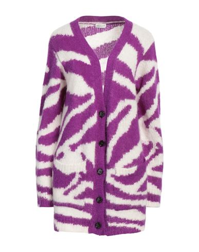 Dries Van Noten Woman Cardigan Purple Size Xs Alpaca Wool, Polyacrylic, Merino Wool