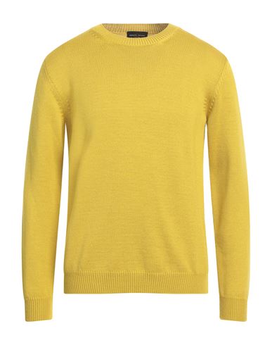 Roberto Collina Man Sweater Mustard Size 40 Merino Wool In Yellow