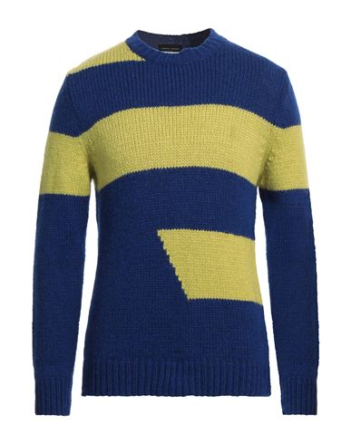 Roberto Collina Man Sweater Blue Size 40 Baby Alpaca Wool, Nylon, Wool