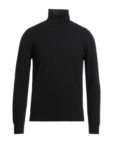 Alpha Studio Man Turtleneck Black Size 42 Merino Wool In Black
