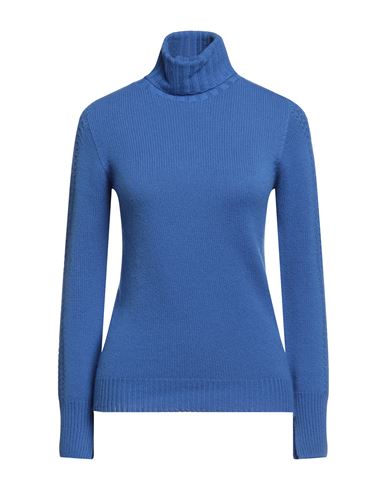Colombo Woman Turtleneck Blue Size 10 Cashmere