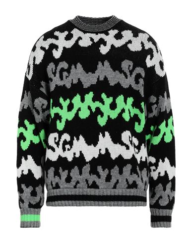 Msgm Man Sweater Black Size M Acrylic, Wool, Alpaca Wool