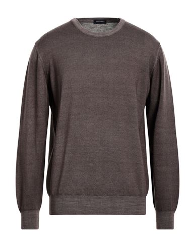 Angelo Nardelli Man Sweater Lead Size 42 Merino Wool In Grey