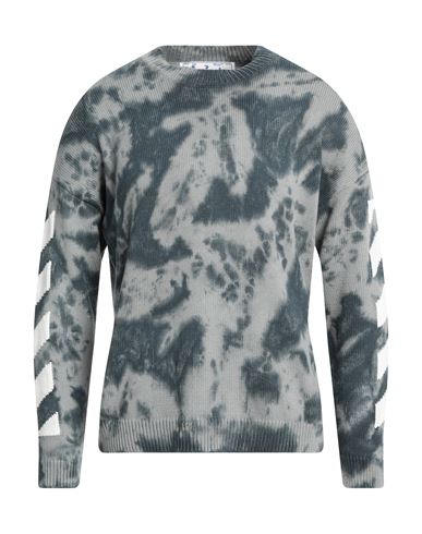 Off-white Man Sweater Slate Blue Size S Cotton, Polyester