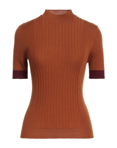 Marni Woman Turtleneck Tan Size 6 Virgin Wool In Brown