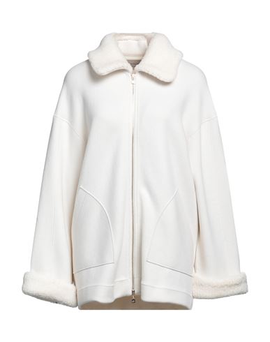 D-exterior D. Exterior Woman Cardigan Beige Size Xl Merino Wool, Silk, Cashmere, Polyamide, Synthetic Fibers In White