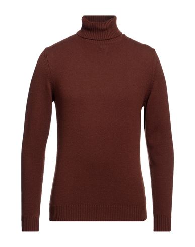 FILIPPO DE LAURENTIIS FILIPPO DE LAURENTIIS MAN TURTLENECK BROWN SIZE 36 MERINO WOOL, CASHMERE