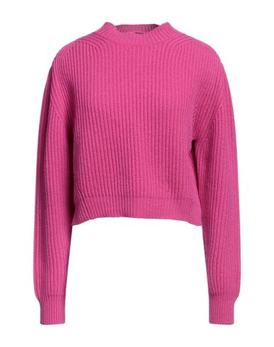 The Andamane Woman Turtleneck Fuchsia Size M Virgin Wool, Cashmere In Pink