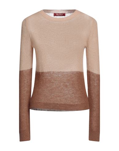 Max Mara Studio Woman Sweater Camel Size Xl Polyamide, Mohair Wool, Wool In Beige