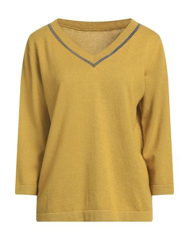Fabiana Filippi Woman Sweater Mustard Size 8 Pure Virgin Wool Iws, Silk, Cashmere In Yellow