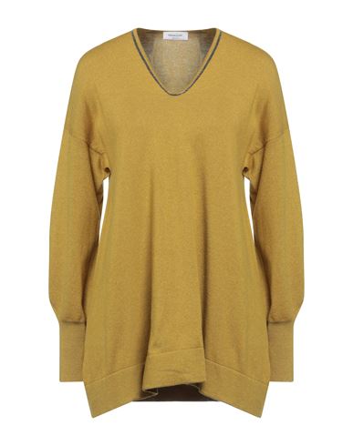 Fabiana Filippi Woman Sweater Mustard Size 6 Pure Virgin Wool Iws, Silk, Cashmere In Yellow