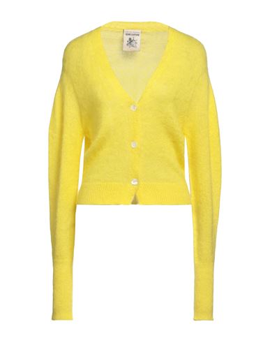Semicouture Woman Cardigan Yellow Size M Acrylic, Polyamide, Mohair Wool