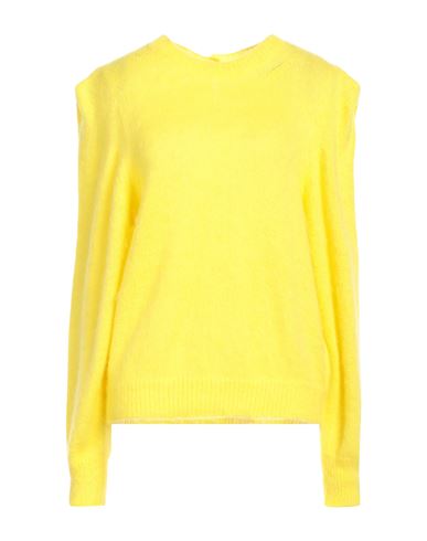 Semicouture Woman Sweater Yellow Size M Alpaca Wool, Mohair Wool, Polyamide
