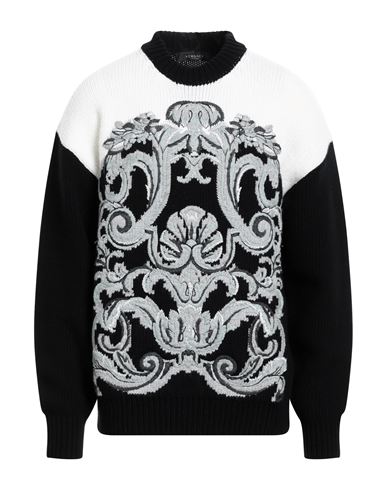 Versace Man Sweater Black Size 40 Virgin Wool, Acrylic