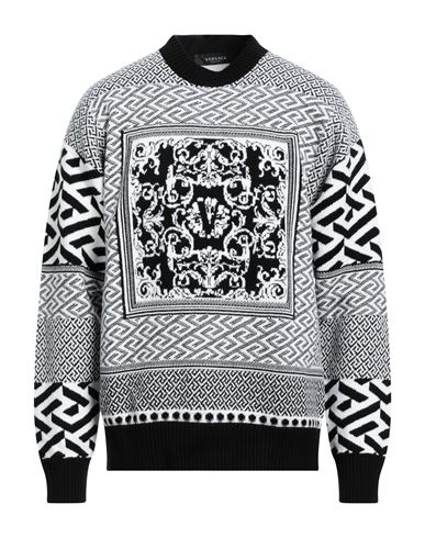 Shop Versace Man Sweater Black Size 44 Wool, Cotton