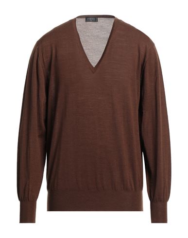 Shop Svevo Man Sweater Dark Brown Size 42 Wool