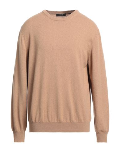 Alpha Studio Man Sweater Camel Size 44 Cashmere In Beige