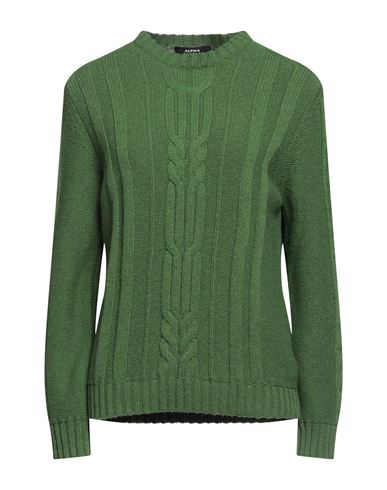 Alpha Studio Woman Sweater Green Size 10 Merino Wool, Alpaca Wool, Polyamide