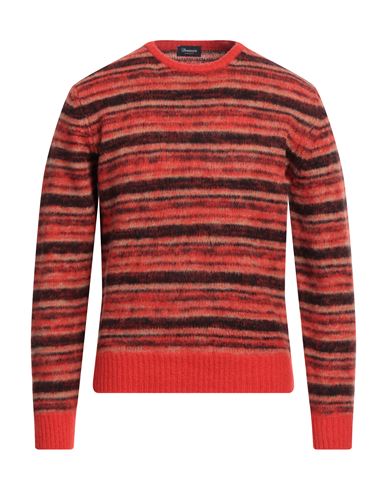 Drumohr Man Sweater Tomato Red Size 46 Lambswool