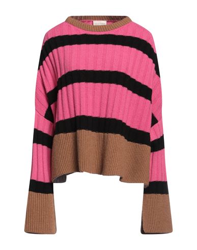 Semicouture Woman Sweater Fuchsia Size M Wool, Polyamide In Pink