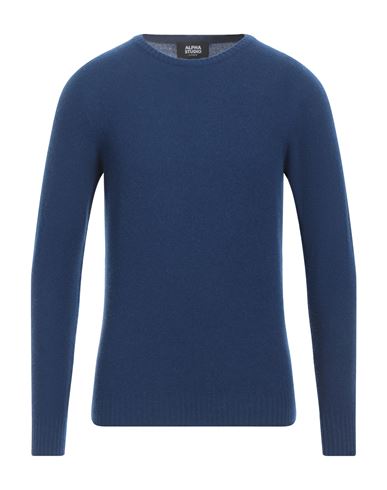 Shop Alpha Studio Man Sweater Blue Size 40 Cashmere
