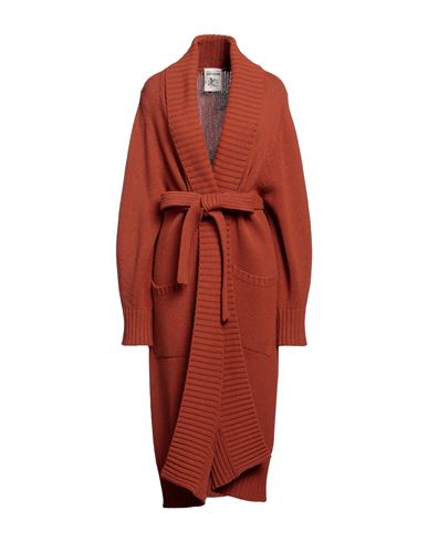 Semicouture Woman Cardigan Rust Size Xs Cashmere, Polyamide In Red