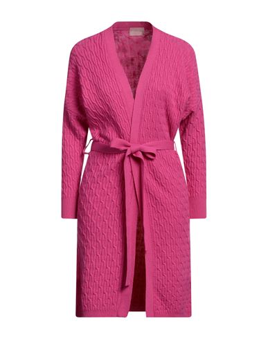 Drumohr Woman Cardigan Fuchsia Size S Lambswool In Pink