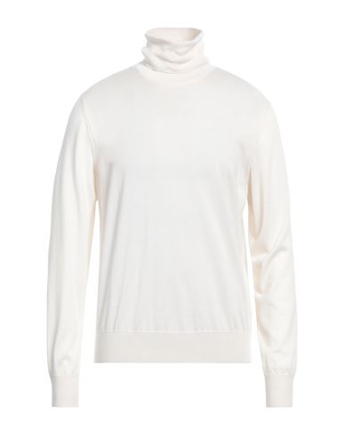Shop Dolce & Gabbana Man Turtleneck Ivory Size 44 Cashmere, Silk, Polyamide, Polyurethane In White