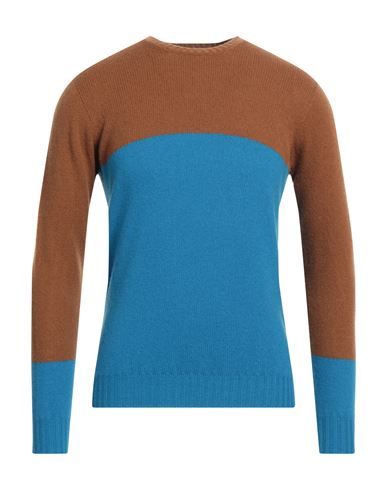 Drumohr Man Sweater Azure Size 42 Cashmere In Blue
