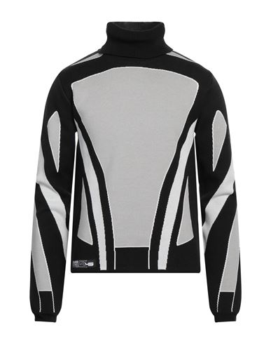 Balmain Gray Graphic Turtleneck In Eee Noir/blanc/gris