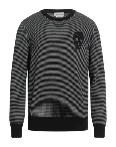 Shop Alexander Mcqueen Man Sweater Black Size Xxl Cashmere