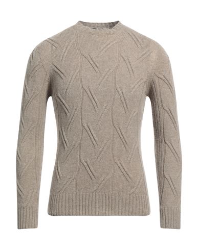 Drumohr Man Sweater Khaki Size 44 Lambswool In Beige