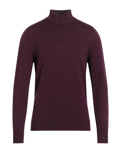 Drumohr Man Turtleneck Deep Purple Size 36 Merino Wool In Purple