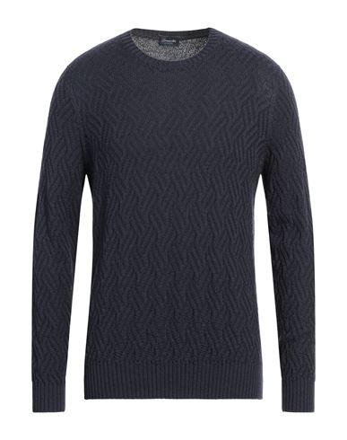 Drumohr Man Sweater Navy Blue Size 40 Merino Wool