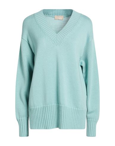 Drumohr Woman Sweater Turquoise Size M Merino Wool In Blue