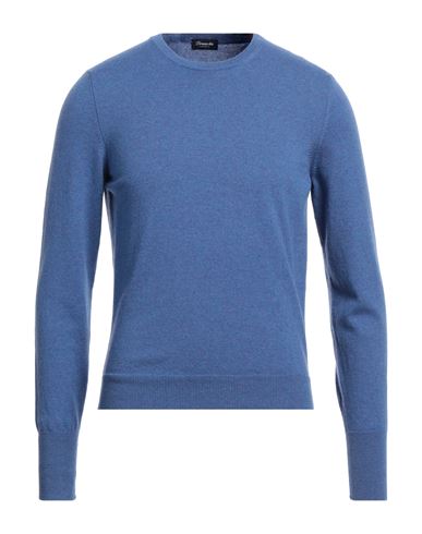Drumohr Man Sweater Azure Size 44 Cashmere In Blue