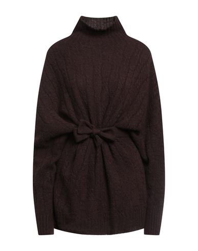 Drumohr Woman Turtleneck Dark Brown Size S Cashmere, Silk